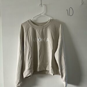 Lululemon Softstreme Perfectly Oversized Cropped Crew edition ALOHA&island decal